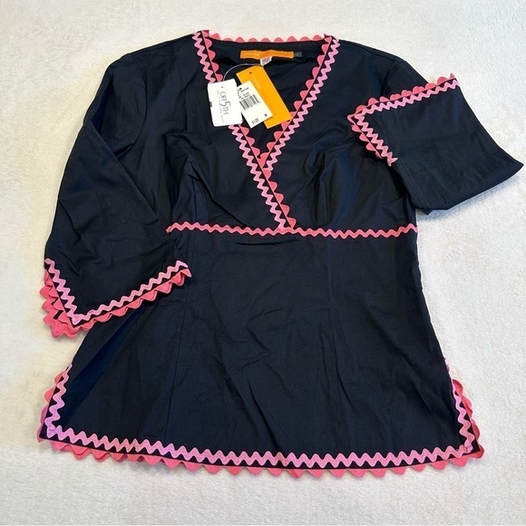 NWT Cynthia Steffe Pink Scallop Trim Blouse - Picture 1 of 9